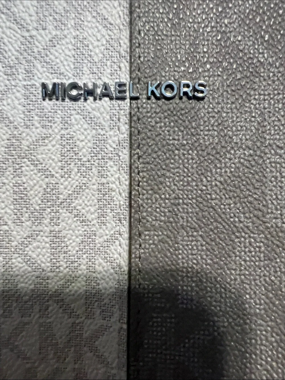 Michael Kors Two-Tone Gray/white LighyGray MK Signature Tote